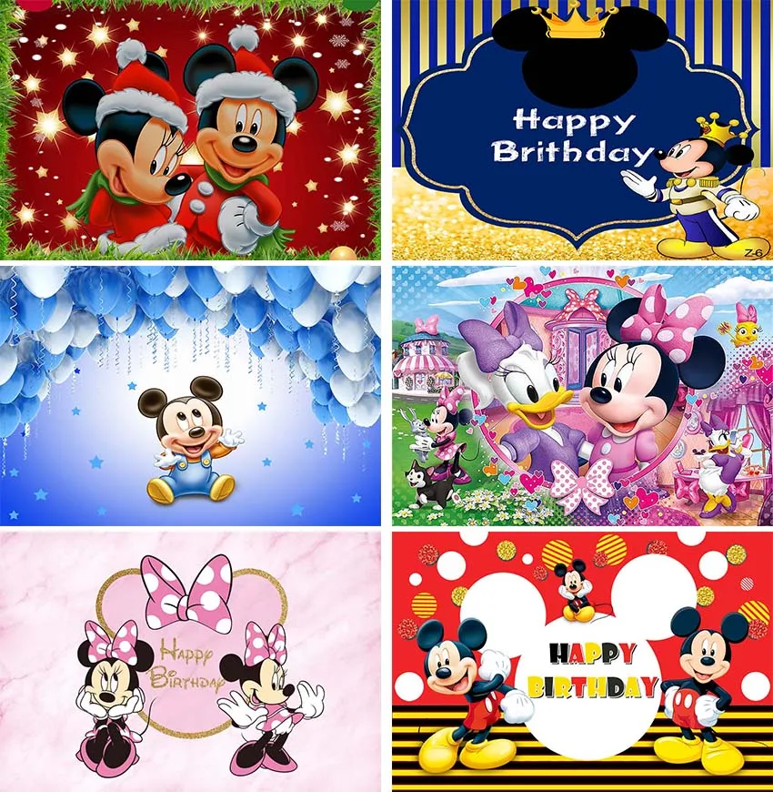 

Disney Mickey Mouse Photography Backdrop Baby Boy First Birthday Background Prince Photo Background Cartoon Photozone