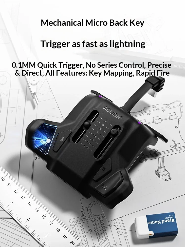 AOLION Expansion Back Paddle Buttons For Xbox Series X/S Controller Remappable Macro Rear Attachment Plug Play Extra Game Keys