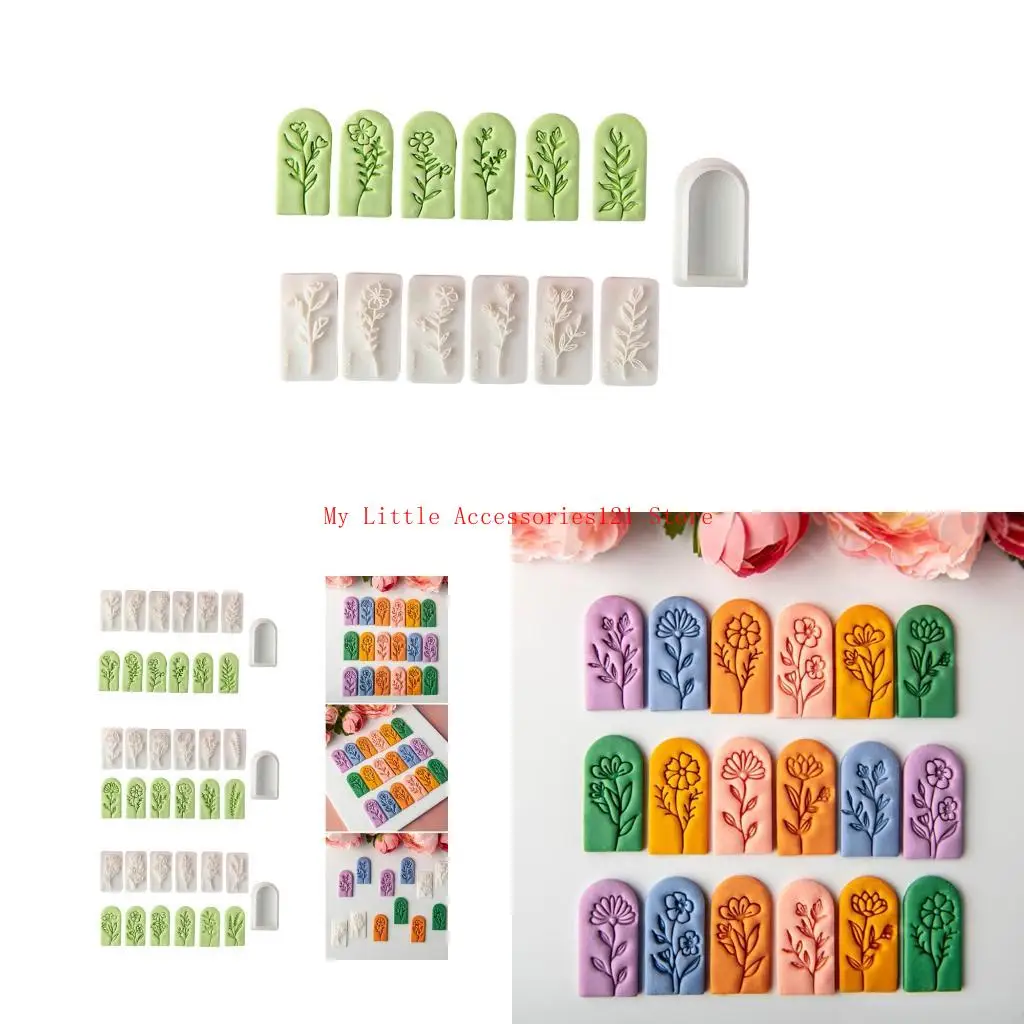 

7pcs New Flower Plant Stamps Polymer Clay Earring Cutters Handmade Jewelry Tool