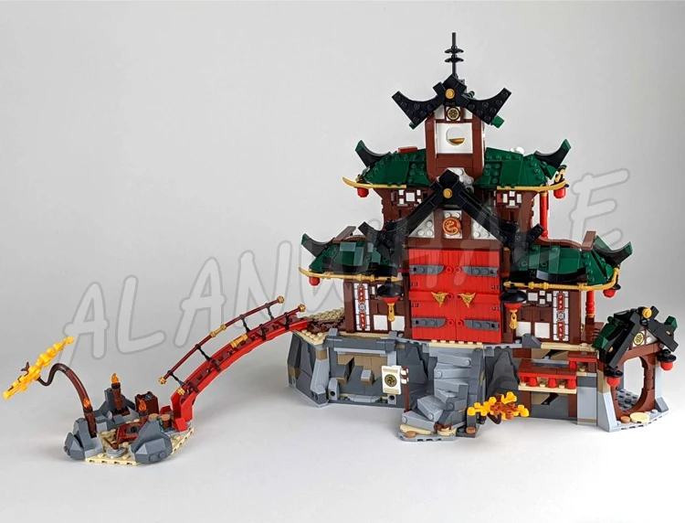 1394pcs Shinobi 3-tiered Dojo Temple Tearoom Workshop Rammer Vehicle Mech 82208 Building Blocks toys Compatible With Model