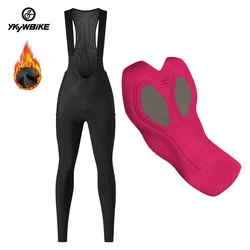 YKYWBIKE Women's Cycling Bib Trousers Winter tights with pad Thermal Mountain Bike Pants Bicycle Tights Cycling Bib Pants Pro