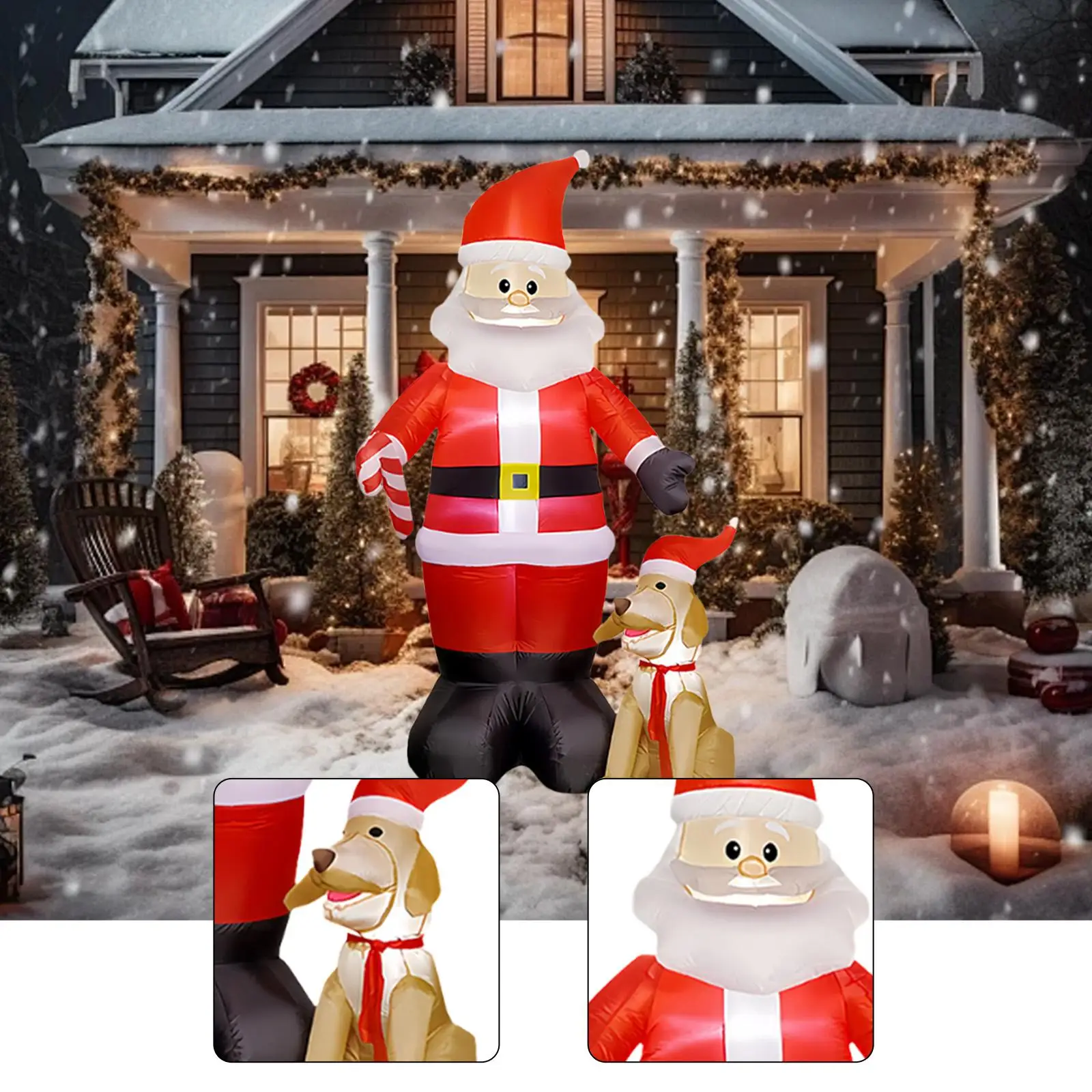 Christmas Inflatable Blow up Santa Claus with Lights for Yard Party Backyard