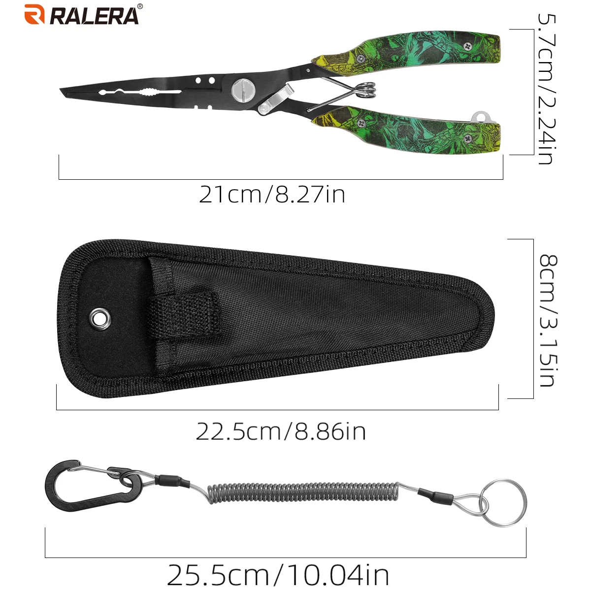 RALERA Multifunctional Fishing Pliers Stainless Steel Lure Pliers Hook Remover Line Cutter Split Ring Opener With Lanyard Sheath S5b743ce6b0cf4a4dbc8794d1d7b33706G
