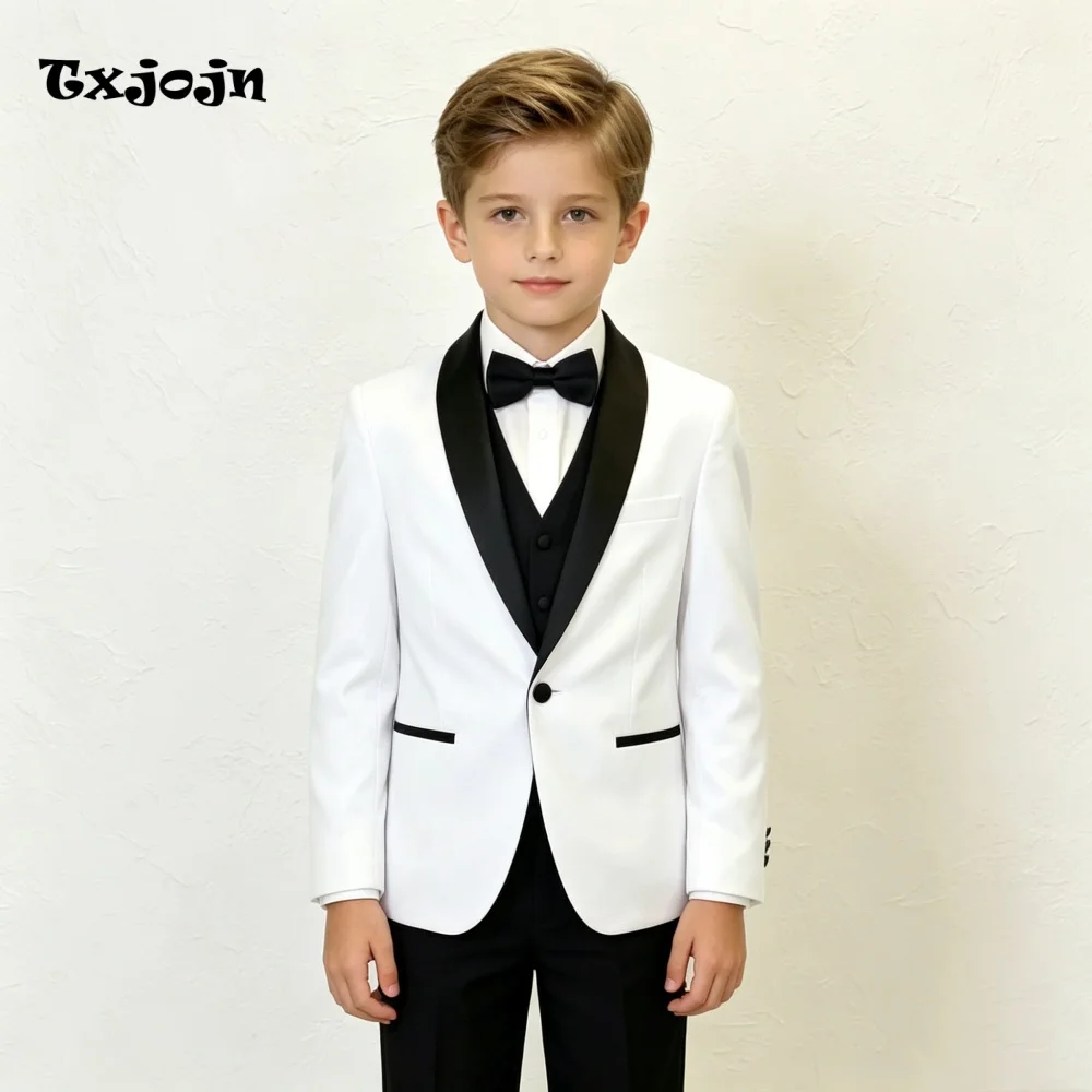 Formal Single Button Boys Suit Fashion Wedding Tuxedos 2-piece Set  Pointed Collar Jacket Single Button Blazer Pants for Party