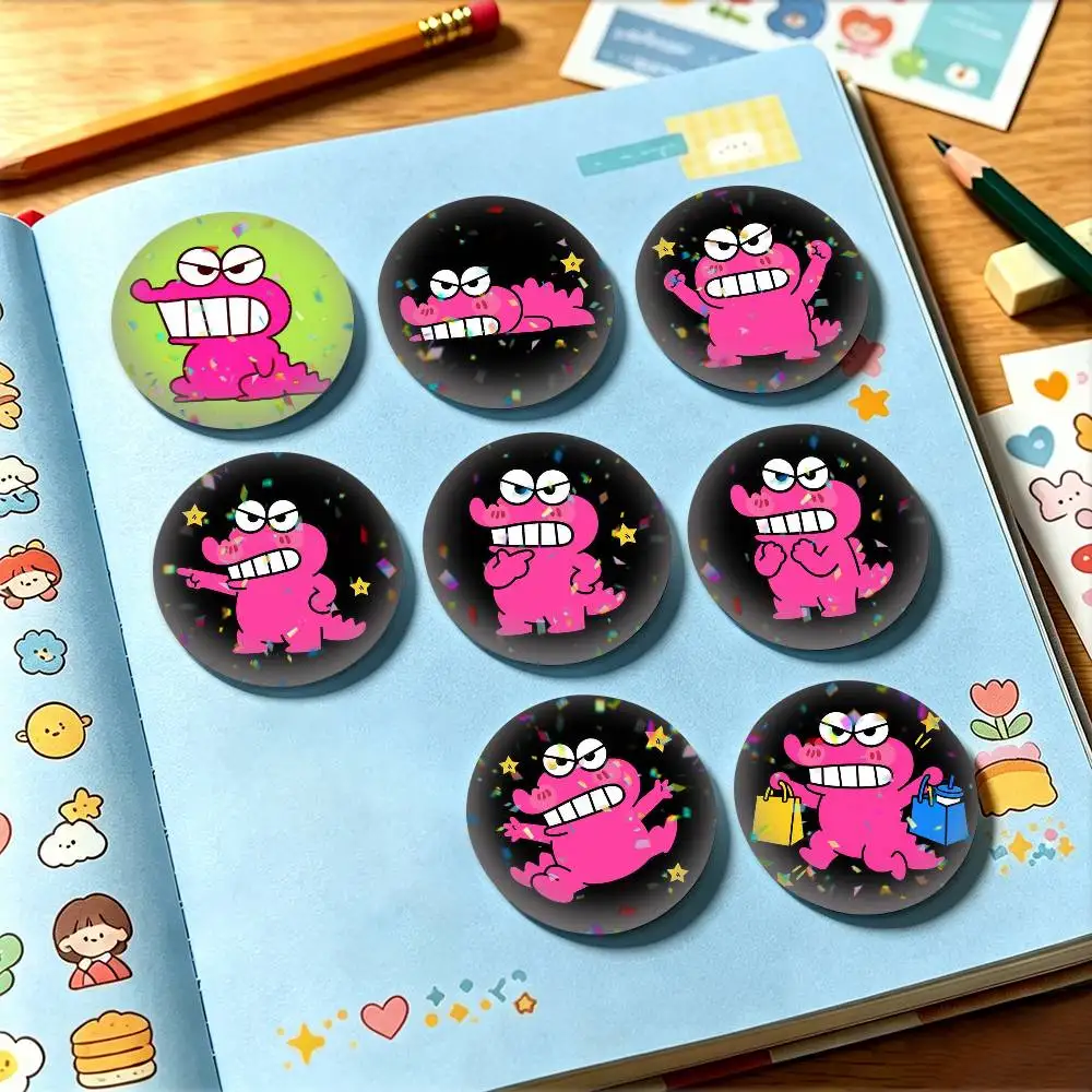Grumpy Crocodile Cartoon 25mm 32mm 44mm 58mm 75mm Brooches Badges Pins for Accessories Gift