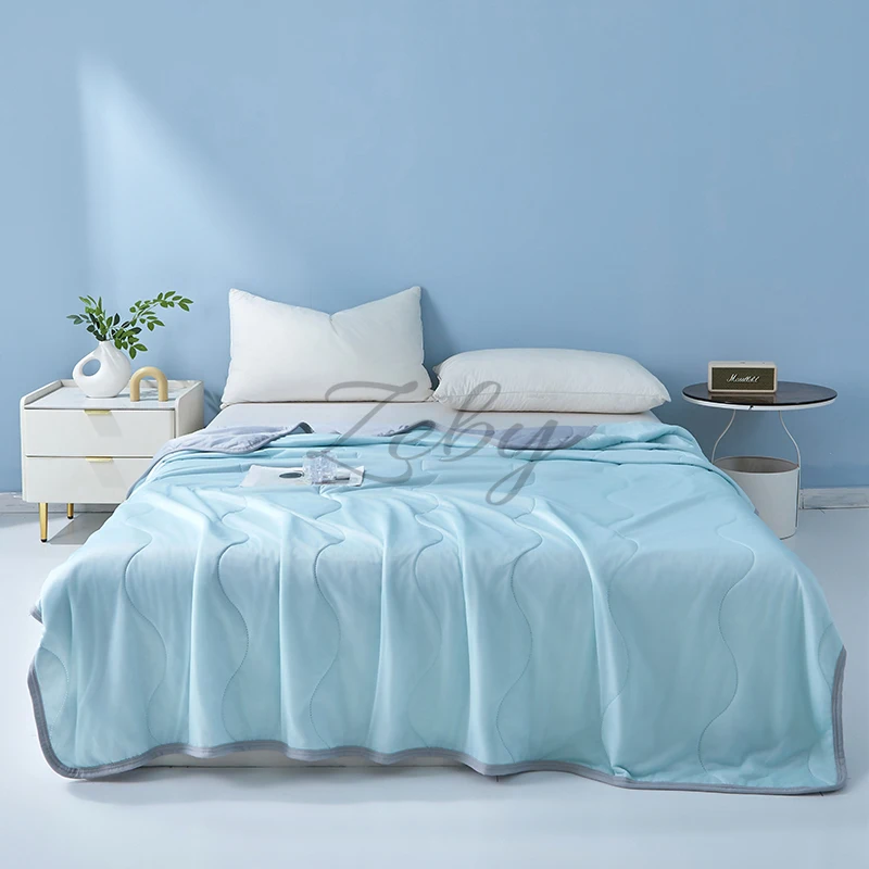 New Wave Pattern Cool Summer Blanket Natural Coolness Qulited Duvet Cooling Sensation Comforter Well-vetilated Queen King Quilt