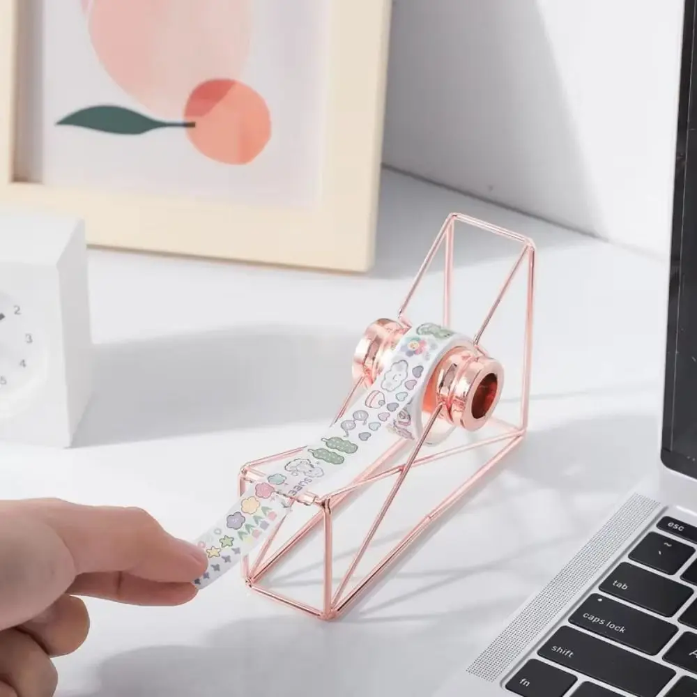 スタイリッシュな滑り止めアイアンアートテープディスペンサー滑らかな切断防錆テープストレージオーガナイザー頑丈な安全な手動テープカッターオフィス