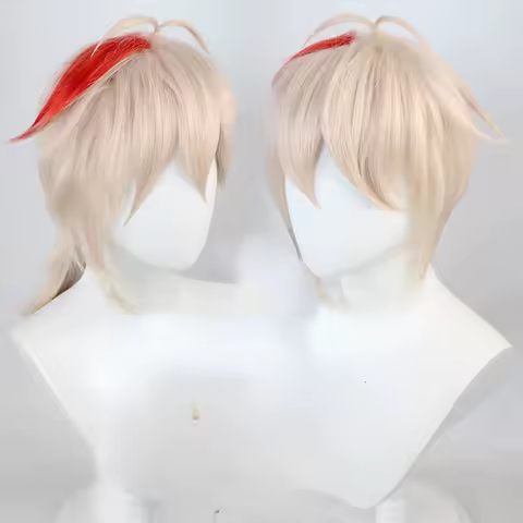 Anime Game Genshin Impact Kaedehara Kazuha Wig Medium Length Hair Synthetic Hair Cosplay Halloween Party Wig Prop