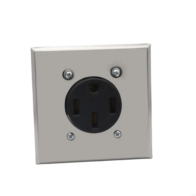 Multipurpose NEMA 14 50R 50A Electrical Receptacle Assembly With Square Metal Box Sliding Covers and Brackets Use - view 5