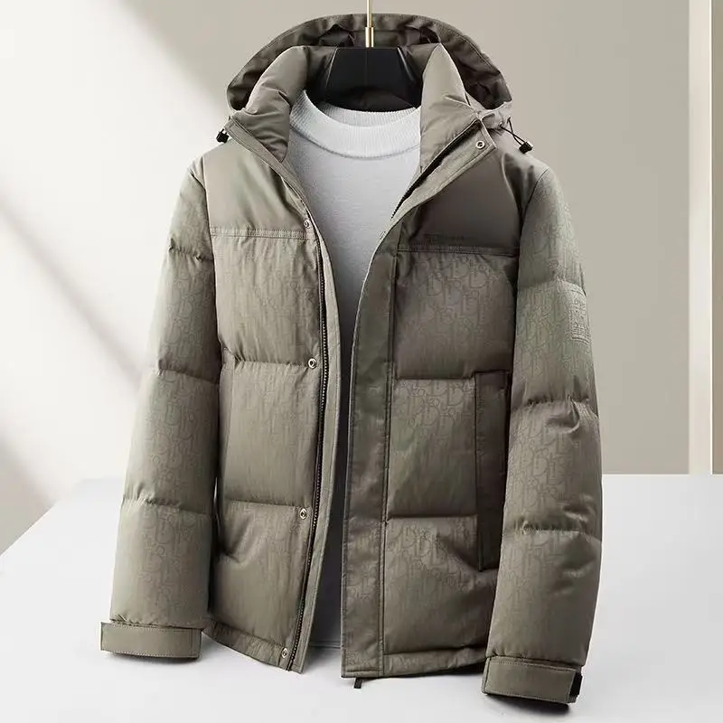 2025 Winter New Men's Hooded Down Jacket with White Duck Down Content of 90% Thickened Warm Quality Trendy Down Jacket