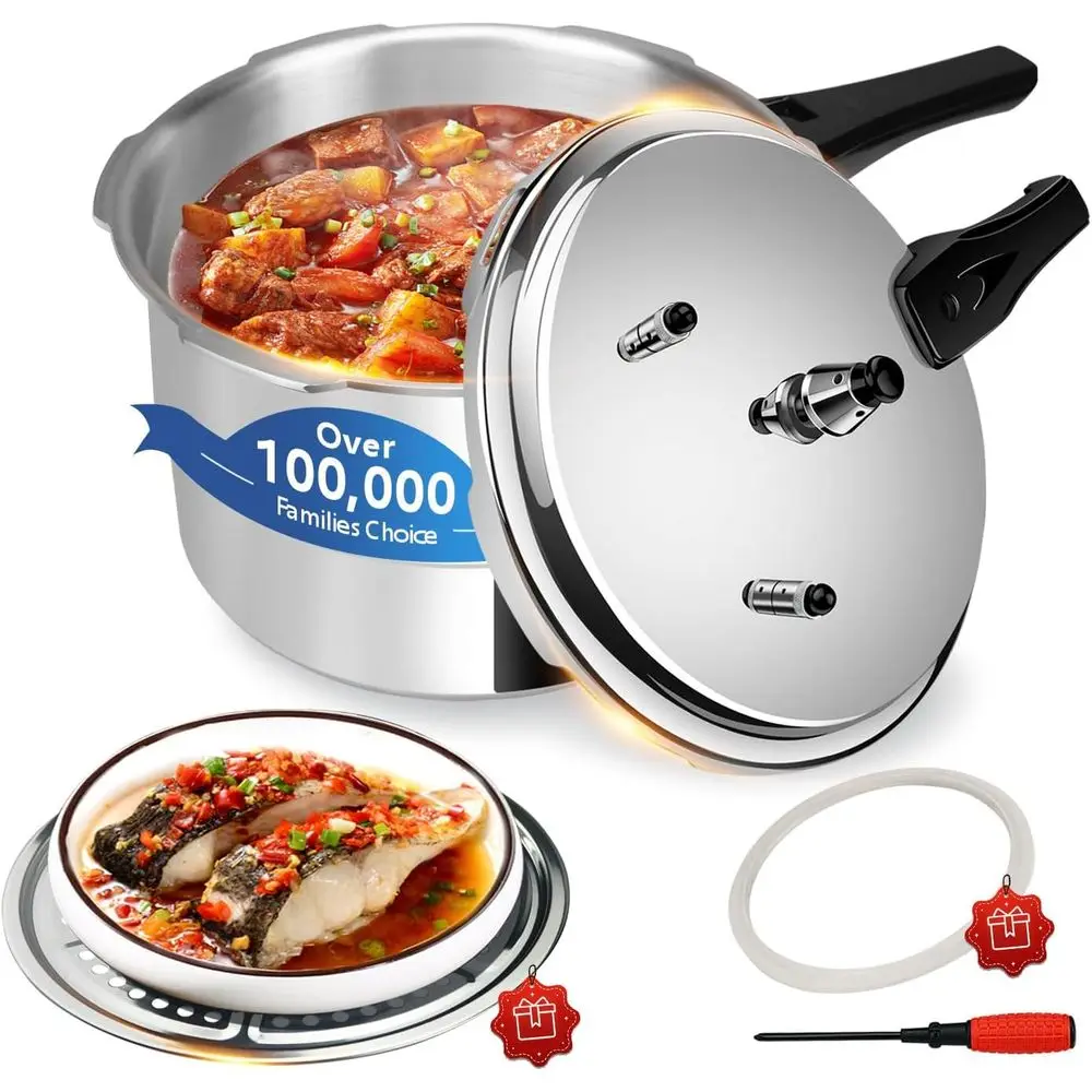 

Мини-скороварка объемом 3,18 литра, совместимая со всеми типами плит, включая индукционные, утолщенная, с пружинным механизмом, 3+ литра