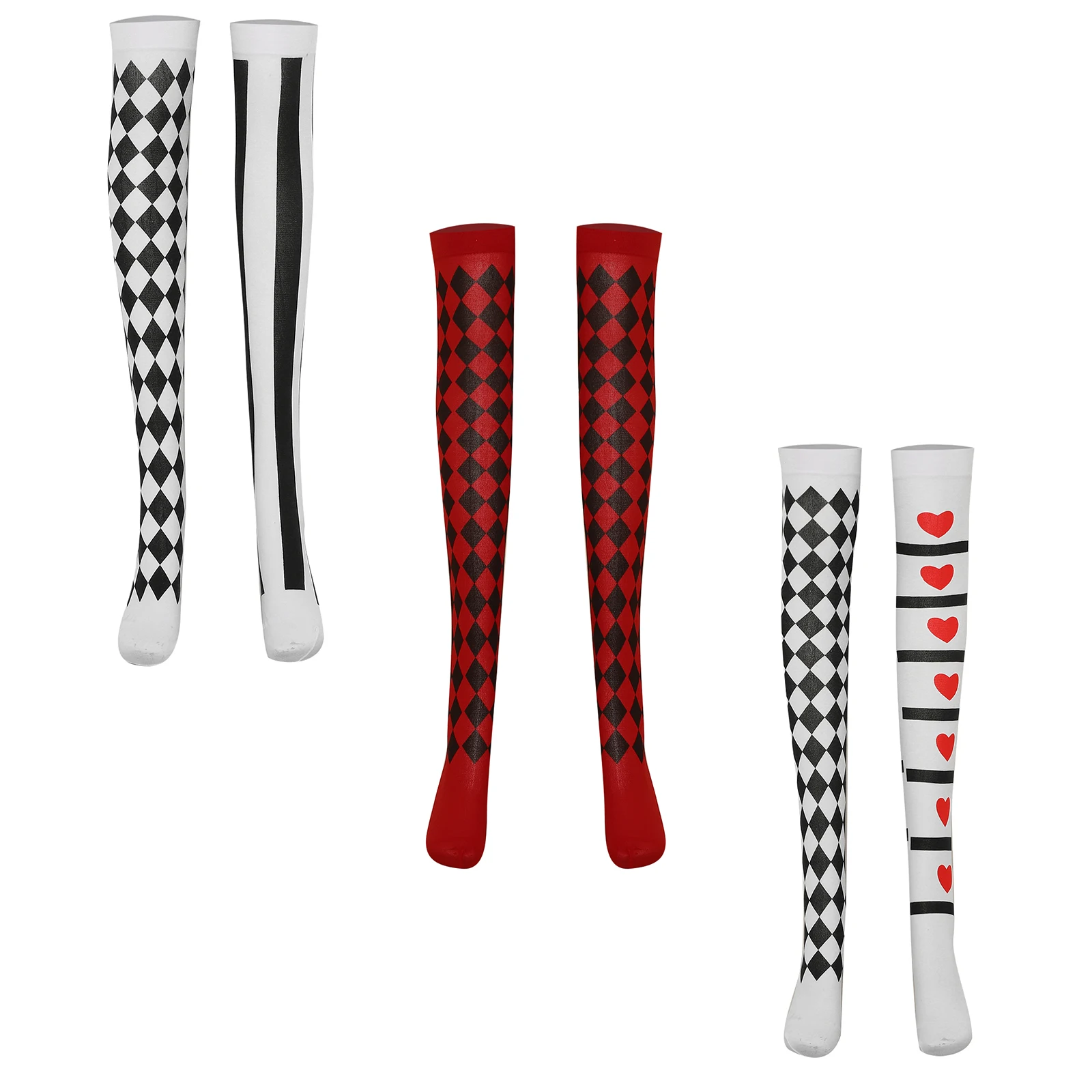 Preppy Style Women Knee High Socks College Vintage Multicolor Argyle Card Stripes Print Uniform Cotton Calf Stockings