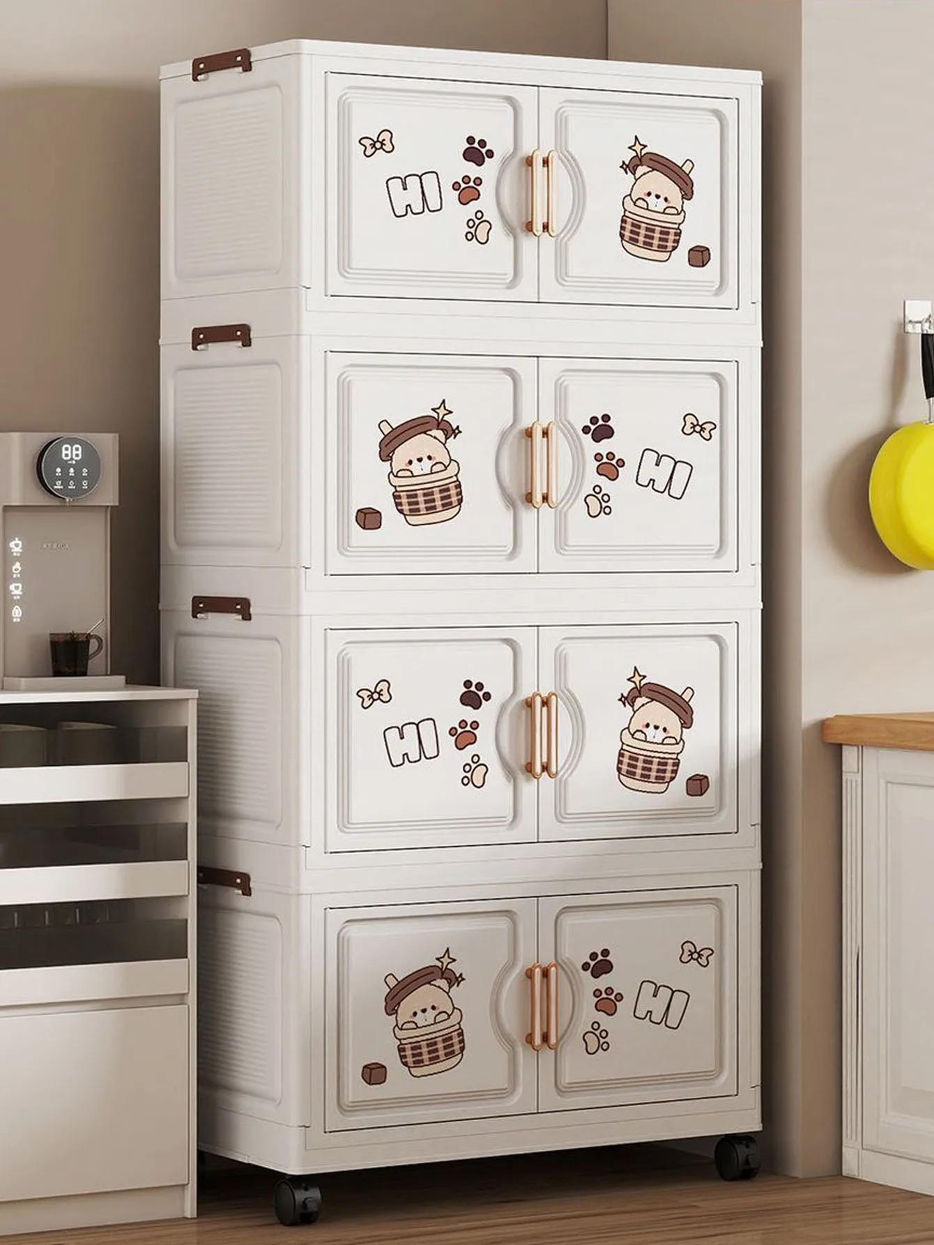 

Foldable Children's Wardrobe Large Capacity Bedroom Living Room Storage Cabinet Multi-Functional Baby Closet Simple Design