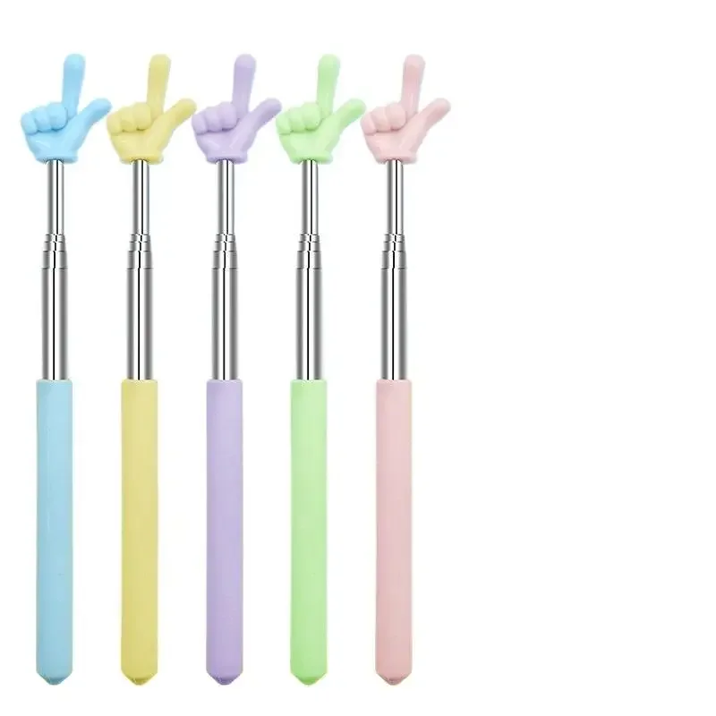 مؤشر تعليمي متين من الفولاذ المقاوم للصدأ، قضيب تليسكوبي، تصميم إصبع، عصا تعليمية للمعلمين في الفصول الدراسية #5