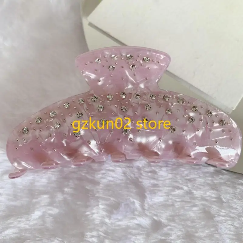 

KXRB Practical Acetate Hair Claw With Rhinestones Decors For Women Sophisticated Hair Accessories Prom Occasion Hair Clip