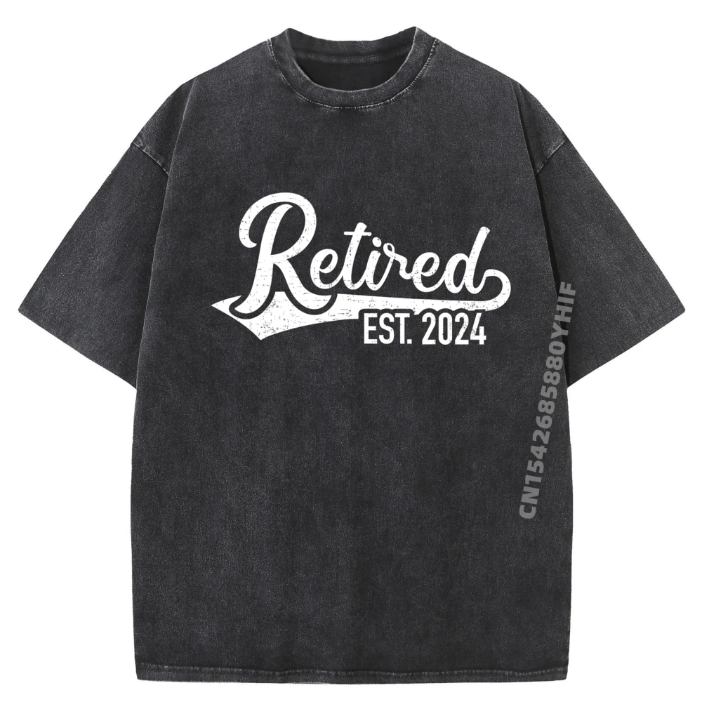 

Футболка на пенсии 2024, мужская простая стираная одежда для колег на пенсию и пенсию, футболки с рисунком