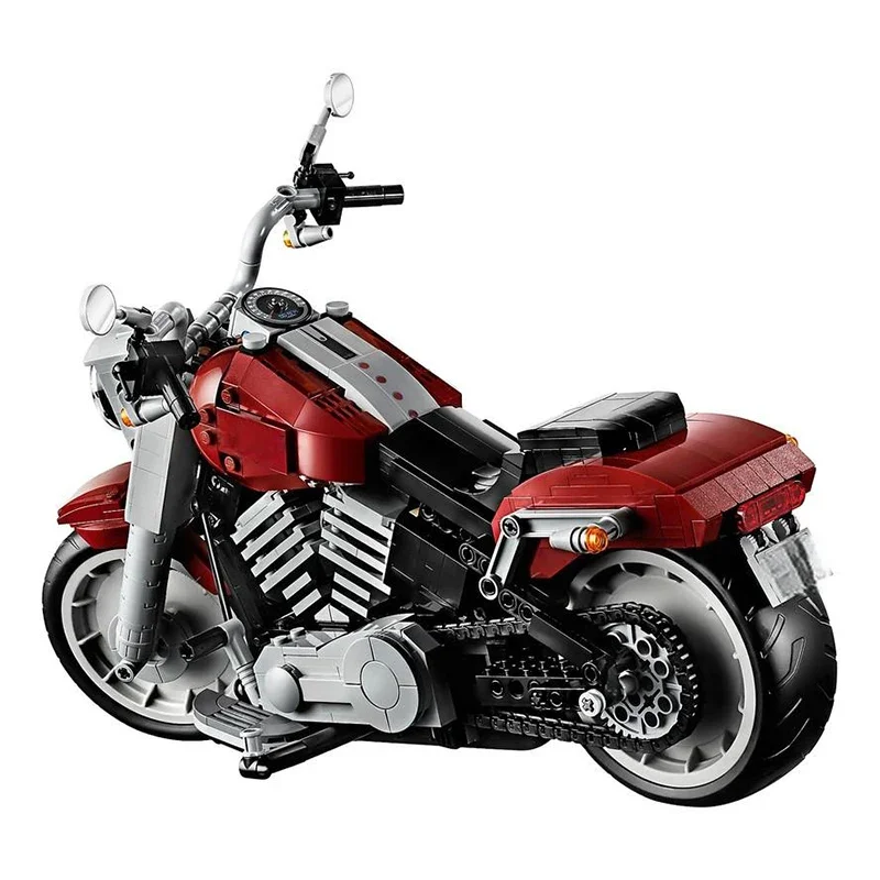 1023PCS Harleyes Fat Boy MOC DIY Motorcycle Building Set, Classic Cruiser Model, Collector’s Gift For Bike Enthusiasts
