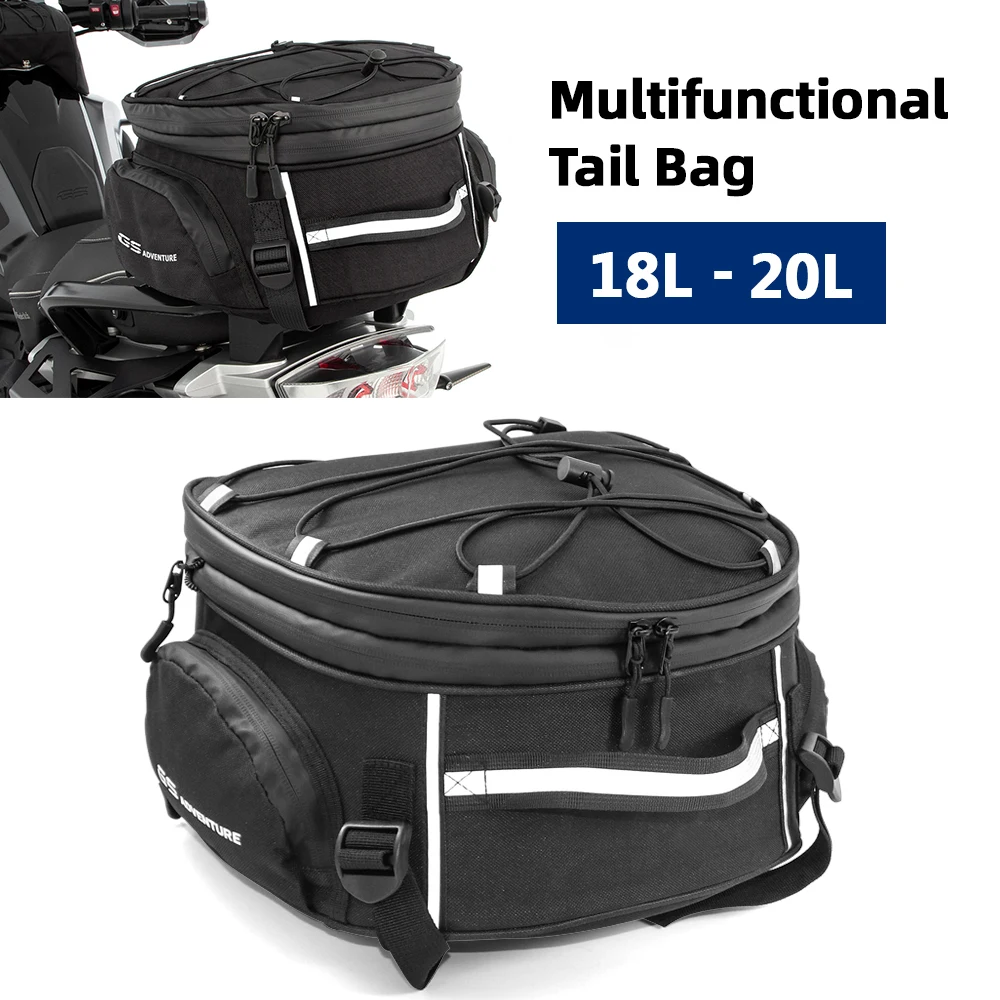 Motorcycle Scooters Universal Luggage Rack Rear Seat Bag Travel Waterproof Bags 18L-20L Capacity For BMW For YAMAHA For HONDA