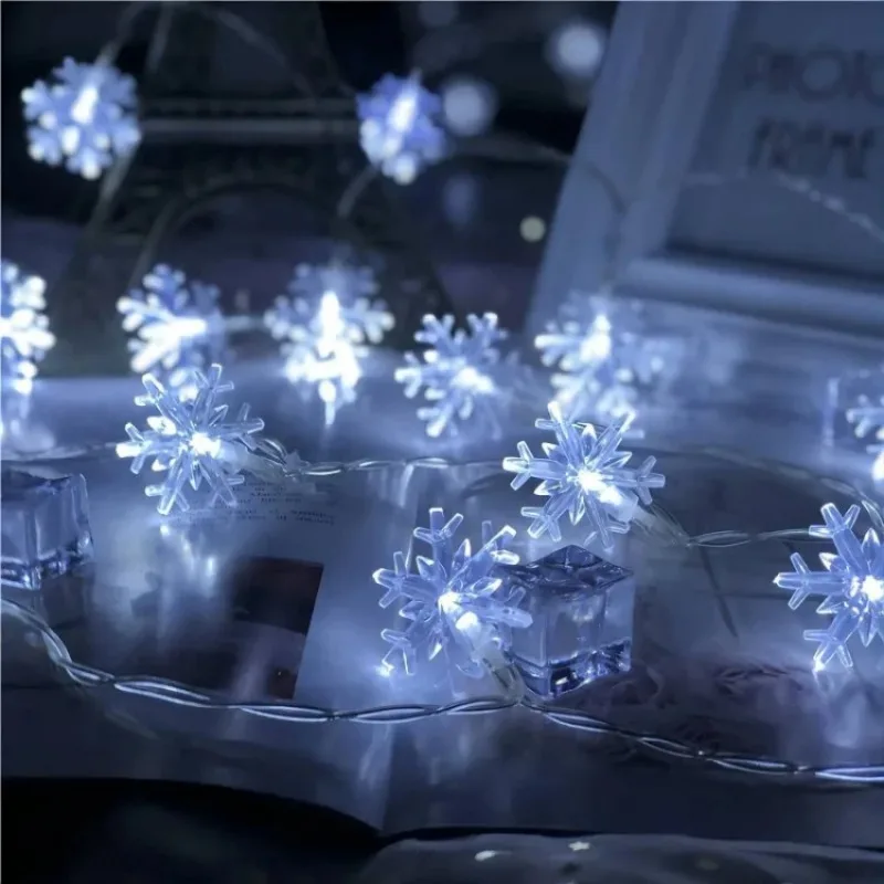 LED Snowflake String Lights USB/Battery Operated Fairy Lights For Christmas Lights Tree Indoor Outdoor New Year\'s Decor