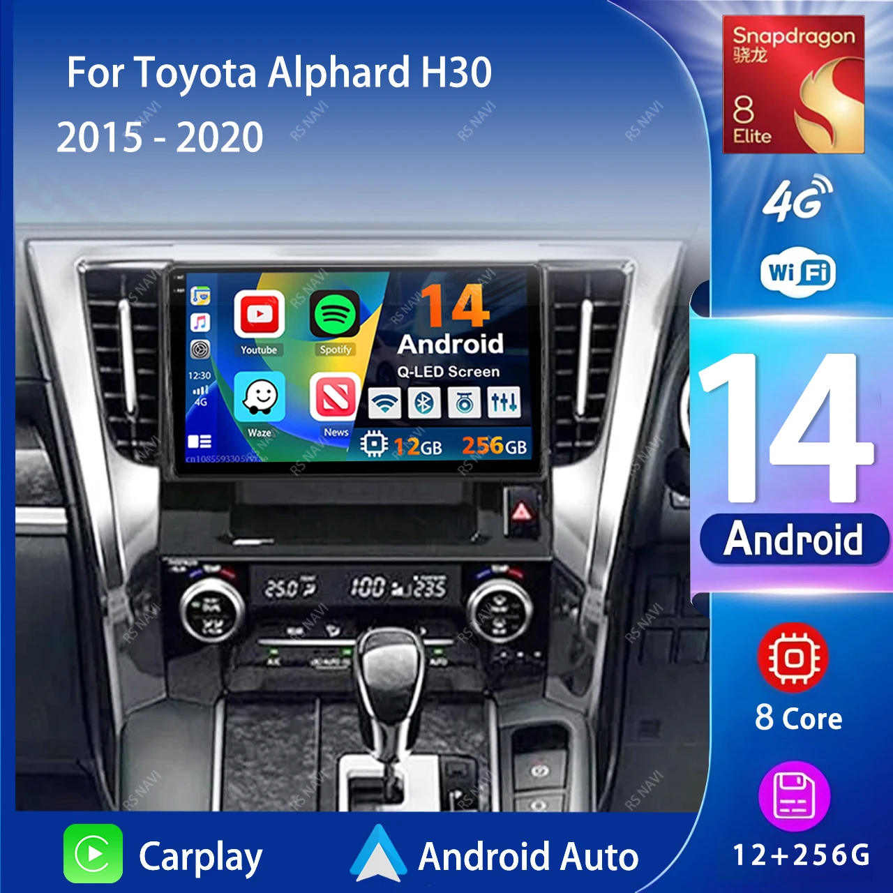 

Android 14 Carplay Auto 2K Screen Car Radio Multimedia Player For Toyota Alphard H30 2015 - 2020 2DIN Autoradio Stereo Head Unit