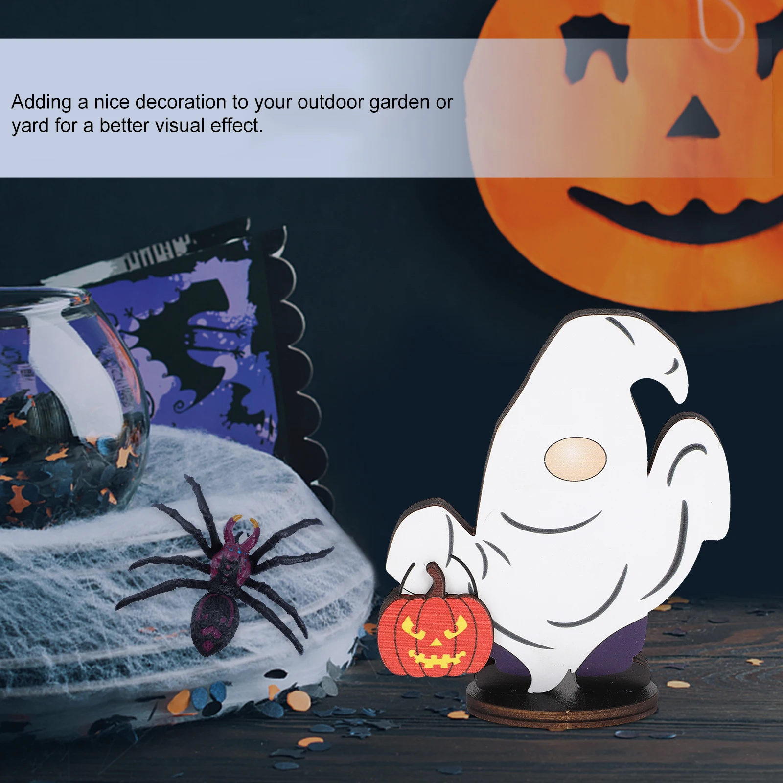 

Wooden Ghost Ornaments Halloween Table Decorations Indoor Centerpiece Sign Centerpieces