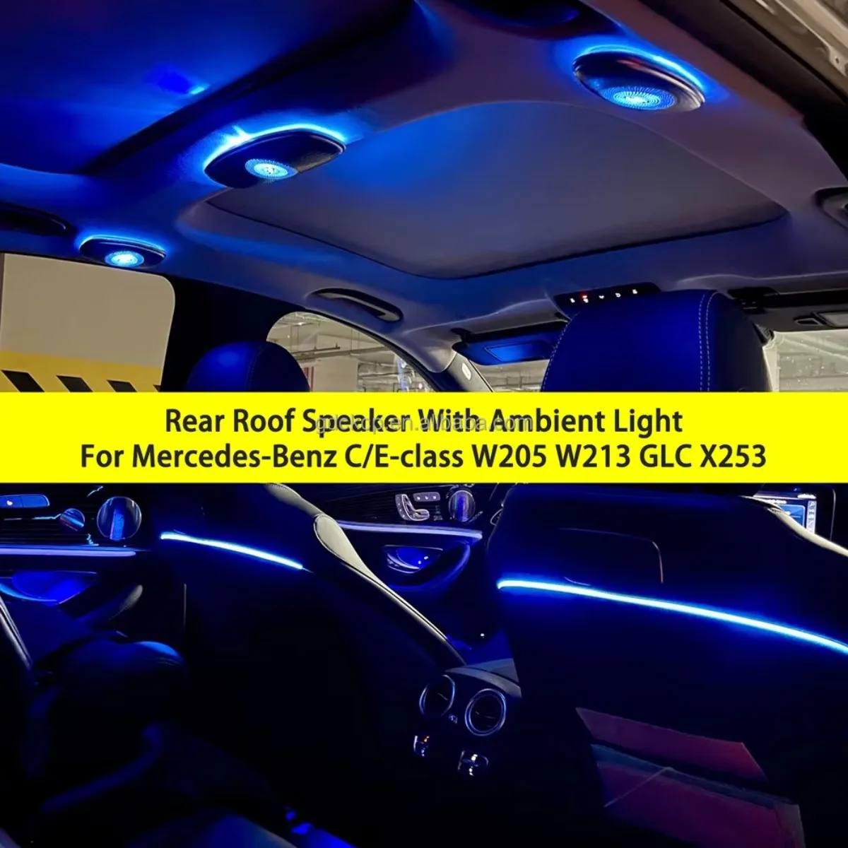 W205 X253 Rear Roof Speakers With Ambient Light for Mercedes-Benz GLC 2016-2022 Ceiling Speakers Audio Cover LED Ambient Light view 6