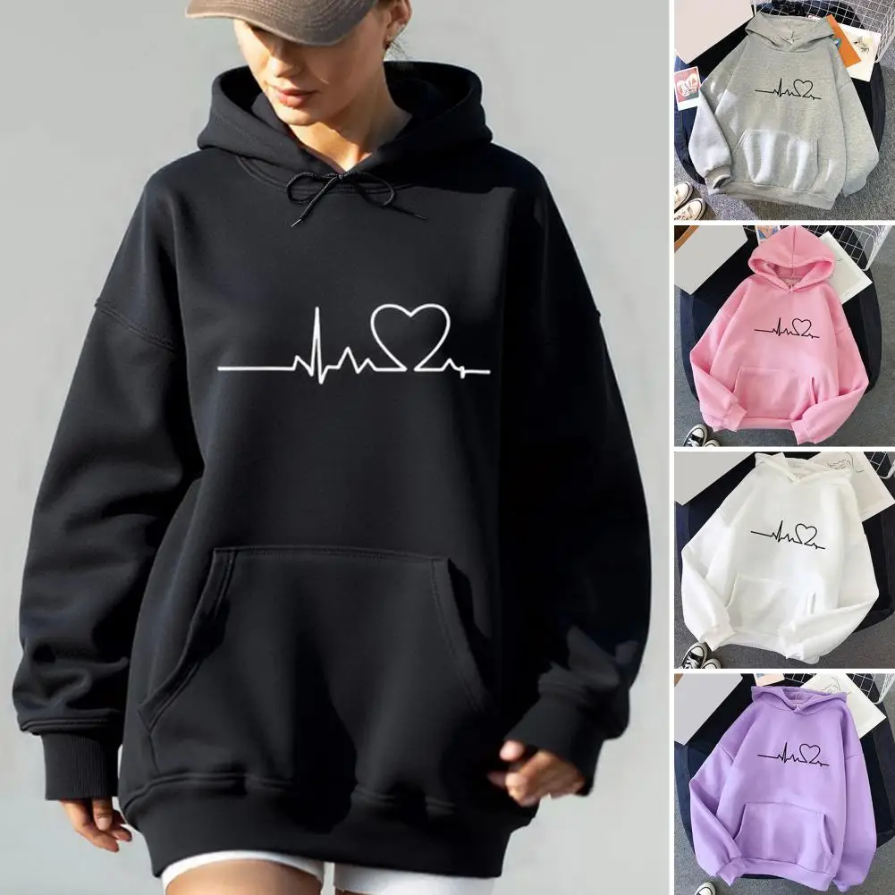 Women Fleece Lined Oversized Hoodie Thermal Drawstring Long Sleeve Thickened Pullover Fall Winter Casual Warm Sweatshirt