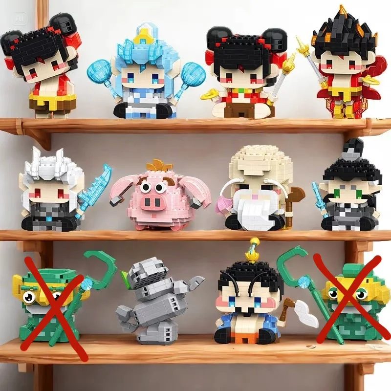 Kit de modelo Nezha, Mini bloques de construcción de partículas pequeñas, juego de ladrillos DIY, juguetes educativos para chico de 10 a 12 años, regalos de cumpleaños