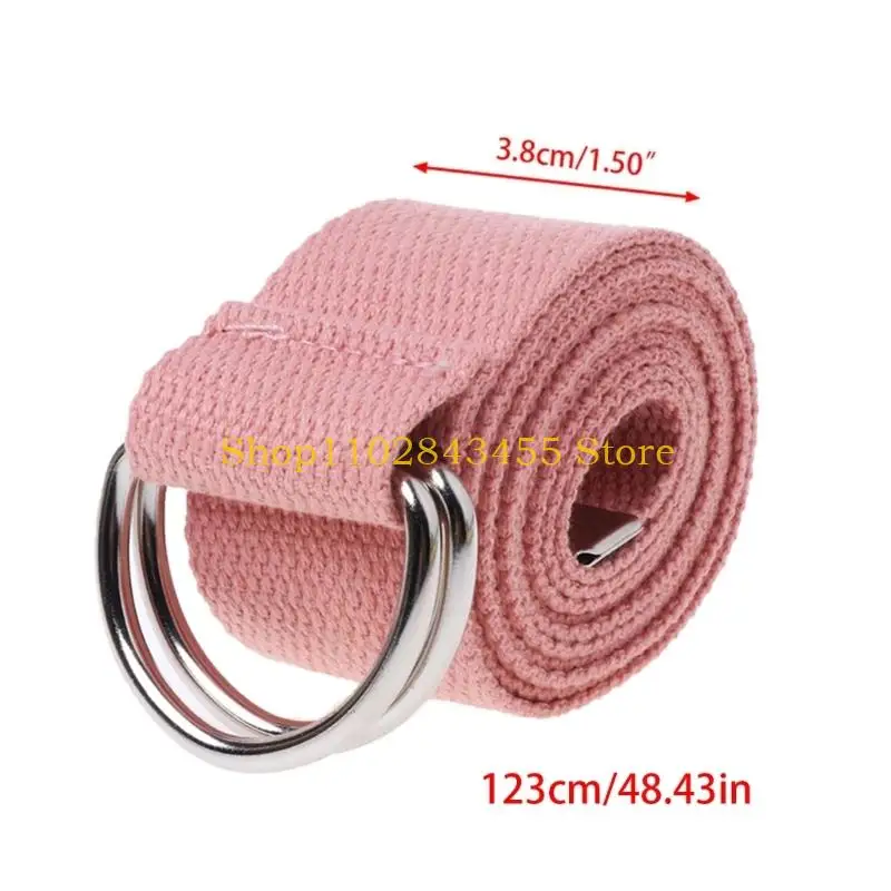 

49MC Подростковый пояс для мальчиков и девочек, студентов, двойное кольцо, пряжка, поясной ремень, однотонный холст