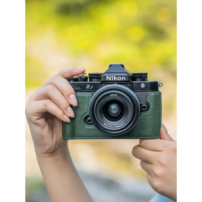 NOWA ręcznie robiona kamera fotograficzna Prawdziwa skóra bydlęca Torba Body BOX Case Dla nikon ZF ZFCProtective cover sleeve box base akcesoria