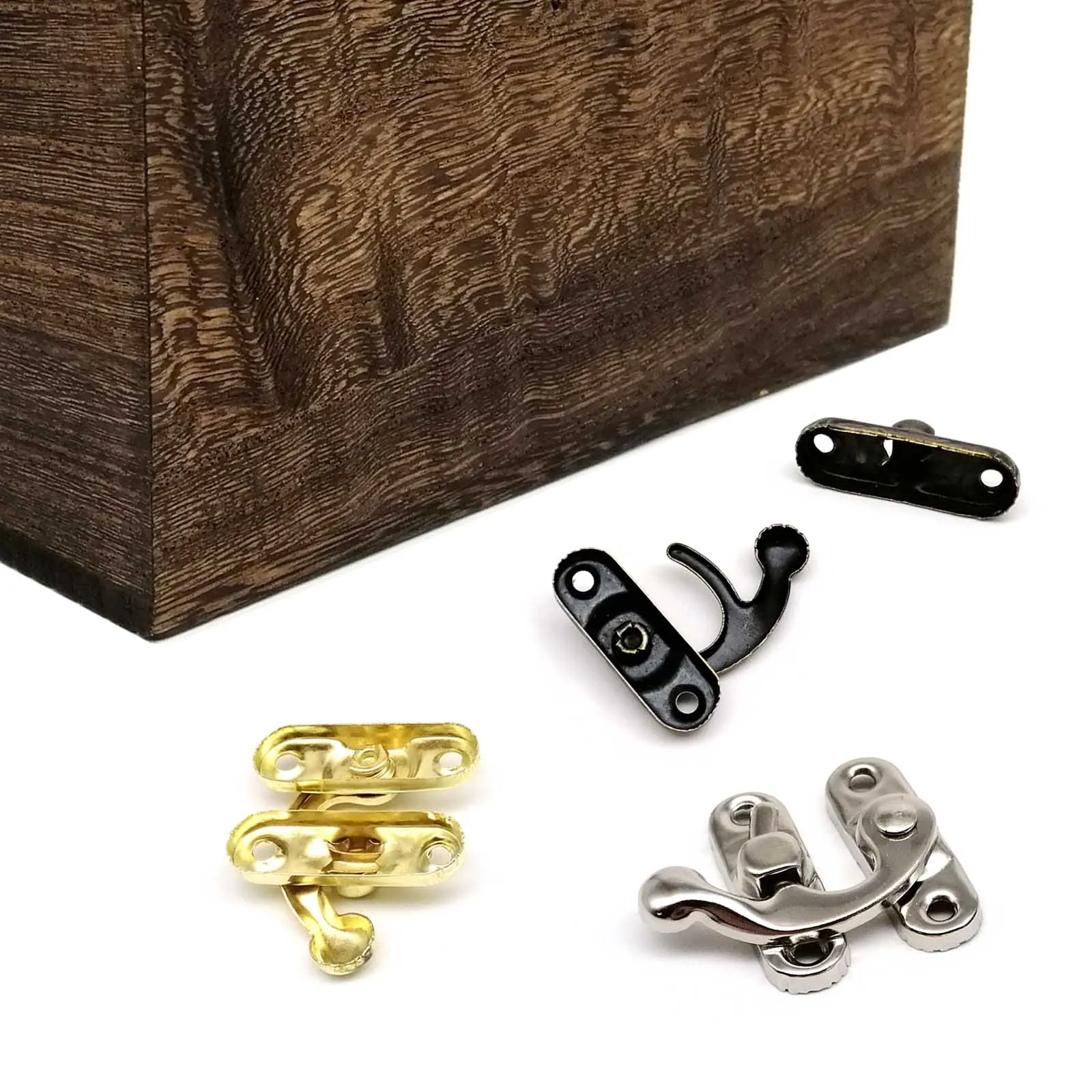 12pcs Wooden Box Toggle Latch Hasp Hook Lock Closure for Jewelry Chest Gift Wine Case Leather Bag Handbag Suitcase with Screw