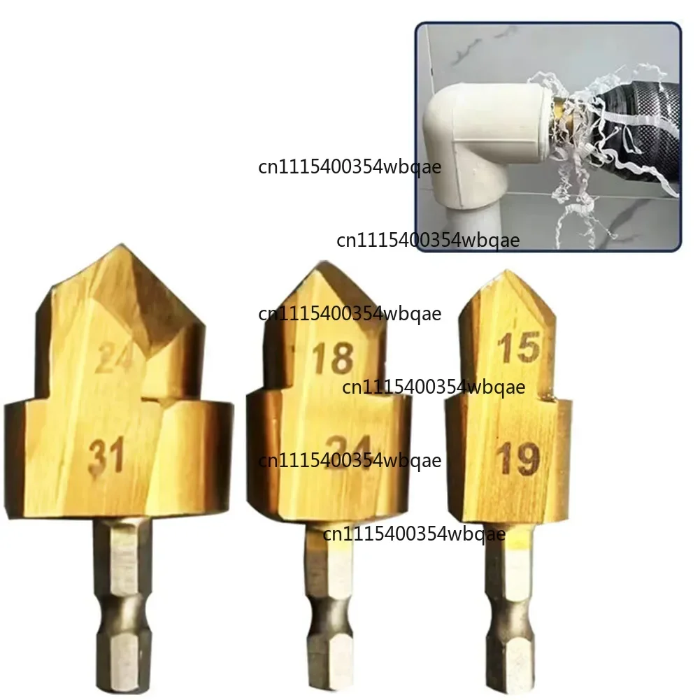 1pc PPR Lifting Drill Bit Hexagon Shank Water Pipe Connection Tool 20/25/32mm Gold Stepped Drill Bit Water Pipe Expansion Drill