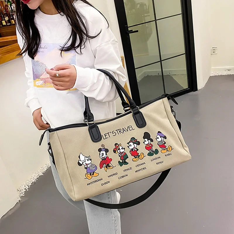 Disney Mickey New Travel Tote Luxury Brand Large Capacity Luggage Bag Canvas Fashion Trend Gym Bag Travel Bag Storage Bag