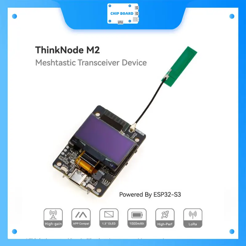 

ThinkNode M2 Meshtastic (LoRa) Signal Transceiver Powered By ESP32-S3 with 1.3” OLED Display-Without Case