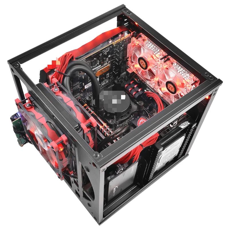 

Desktop computer itx mini chassis V1 flat main board power supply long graphics card dual hard drive