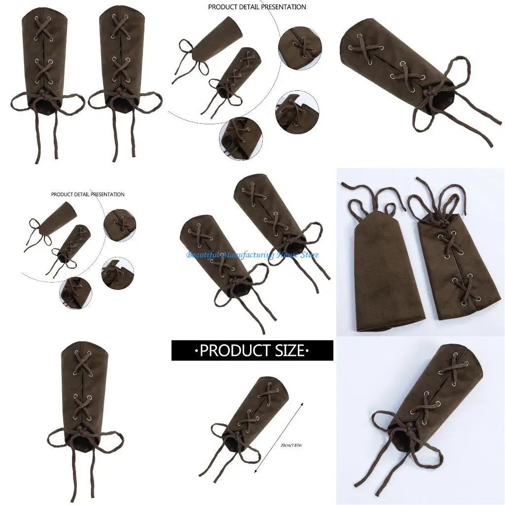 

E56A Unisex Leather Wristband Armors Bracers Leather Armband Wrist Guards