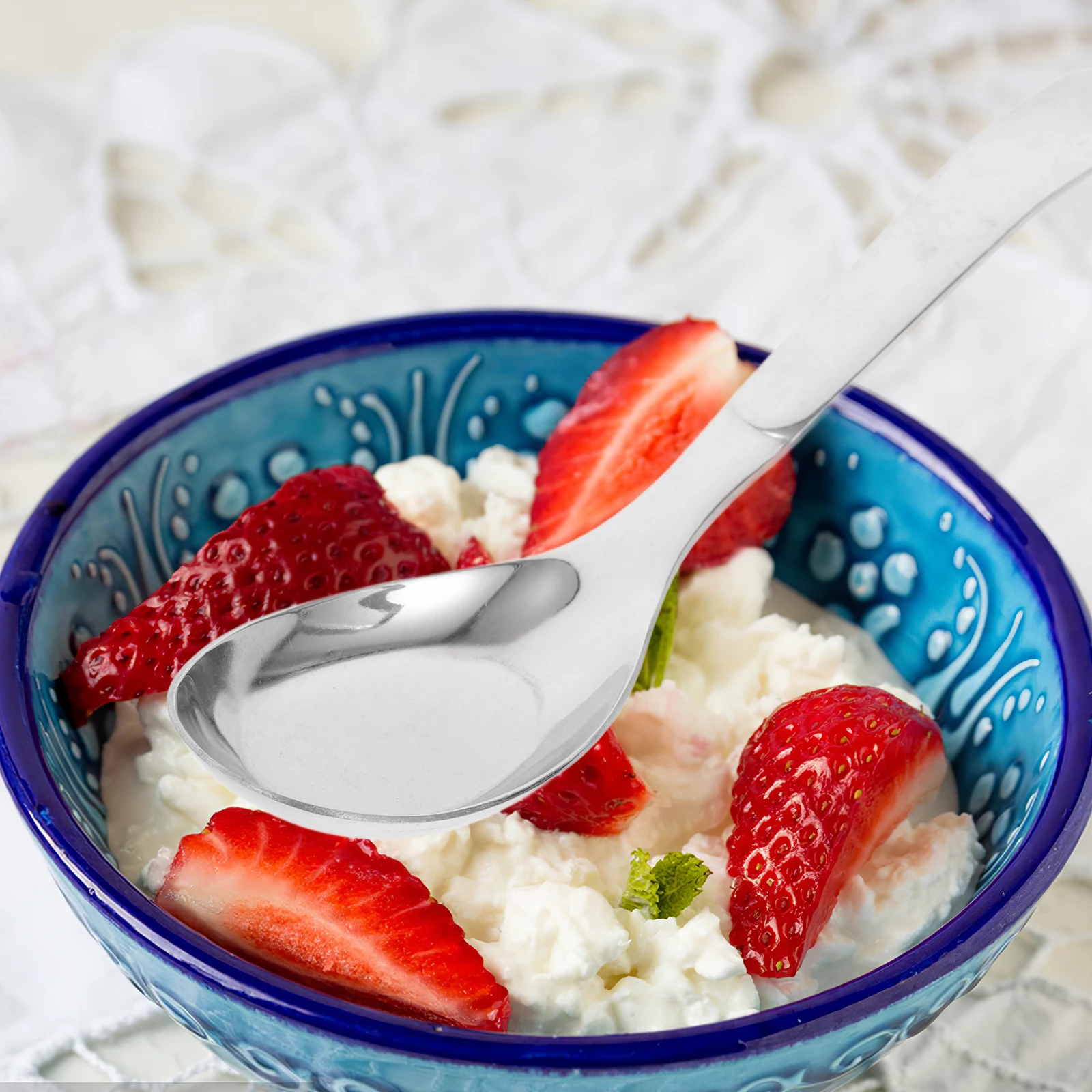 

Stainless Steel Spoon Complementary Food Cereal Spoons Dessert Demitasse Chinese Soup Cooking Metal Asian