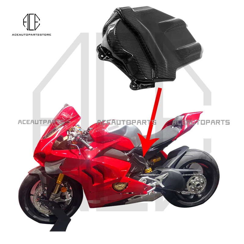 For Ducati Panigale V4 V4S V4R Engine Cam Cover Engine Cover Carbon Fiber Gloss Motorcycle parts 2018-2022