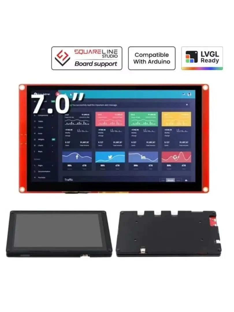 CrowPanel 7.0" HMI ESP32 Wyświetlacz 800x480 7-calowy ekran dotykowy RGB TFT LCD kompatybilny z Arduino/LVGL/PlatformIO/Micropython — Zdjęcie 2 z 2