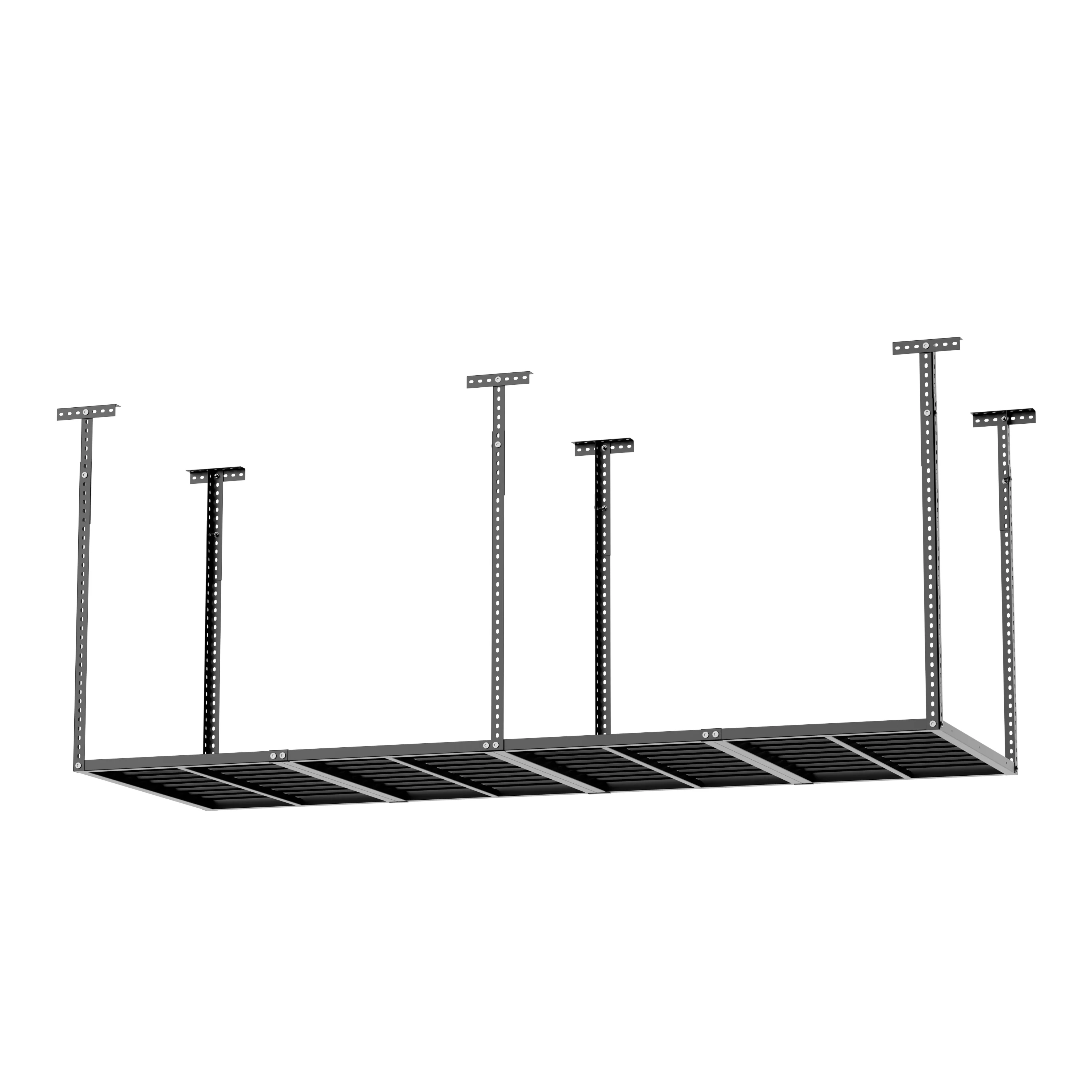 

3x8 Overhead Garage Storage Rack, Heavy Duty Adjustable Ceiling Mounted Storage Racks, 750LBS Weight Capacity, Black