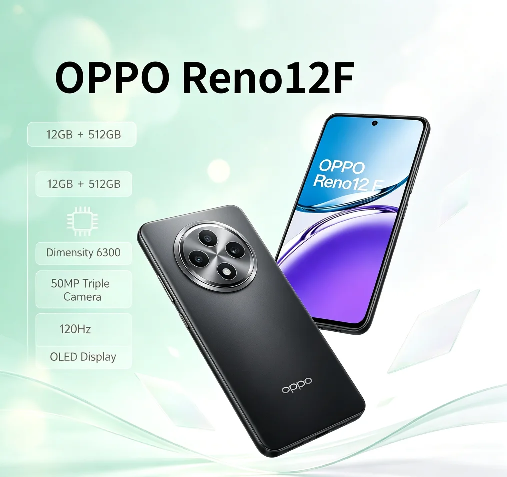 2026 new phone OPPO Reno12F Smartphone Model 12GB RAM 512GB Storage High-End Memory for Uninterrupted Usage Official Authentic