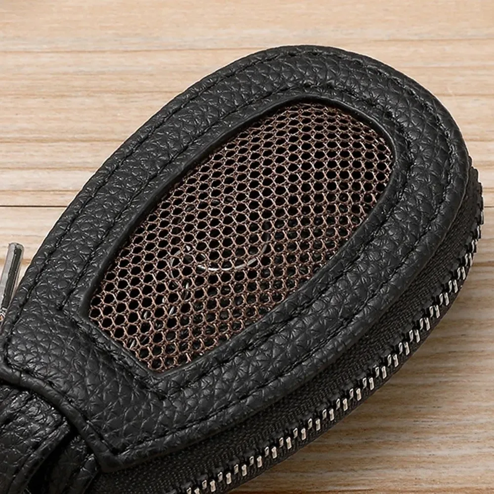 Borsa per chiavi per auto in rete trasparente Chiusura con cerniera multifunzionale Mini borsa portaoggetti Organizzatore Custodia per chiavi in pelle per riporre monete