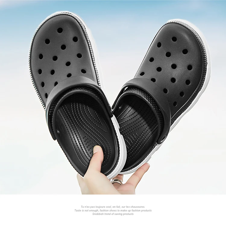 Men EVA Clogs Breathable Hole Sandals Lightweight Non‑Slip Soft Sole Summer Casual Slippers For Outdoor Street Beach Garden Shoe