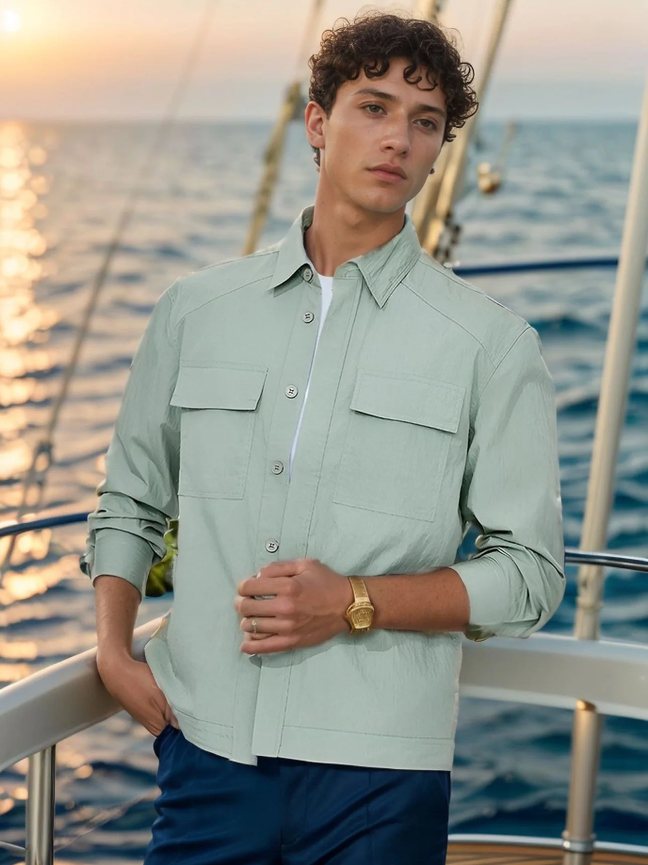 Spring Autumn Solid Color Corduroy Long Sleeve Shirt Men's Casual Top Jacket Trendy Male Style Velvet Striped Design