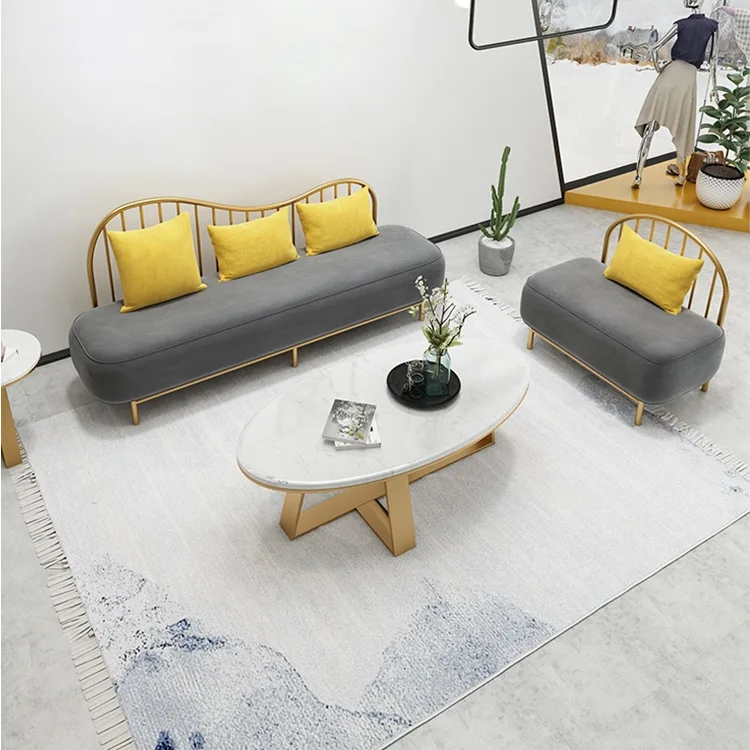 Beauty Salon Furniture Barber Shop Waiting Area Set Reception Waiting Sofa Chair for Salon