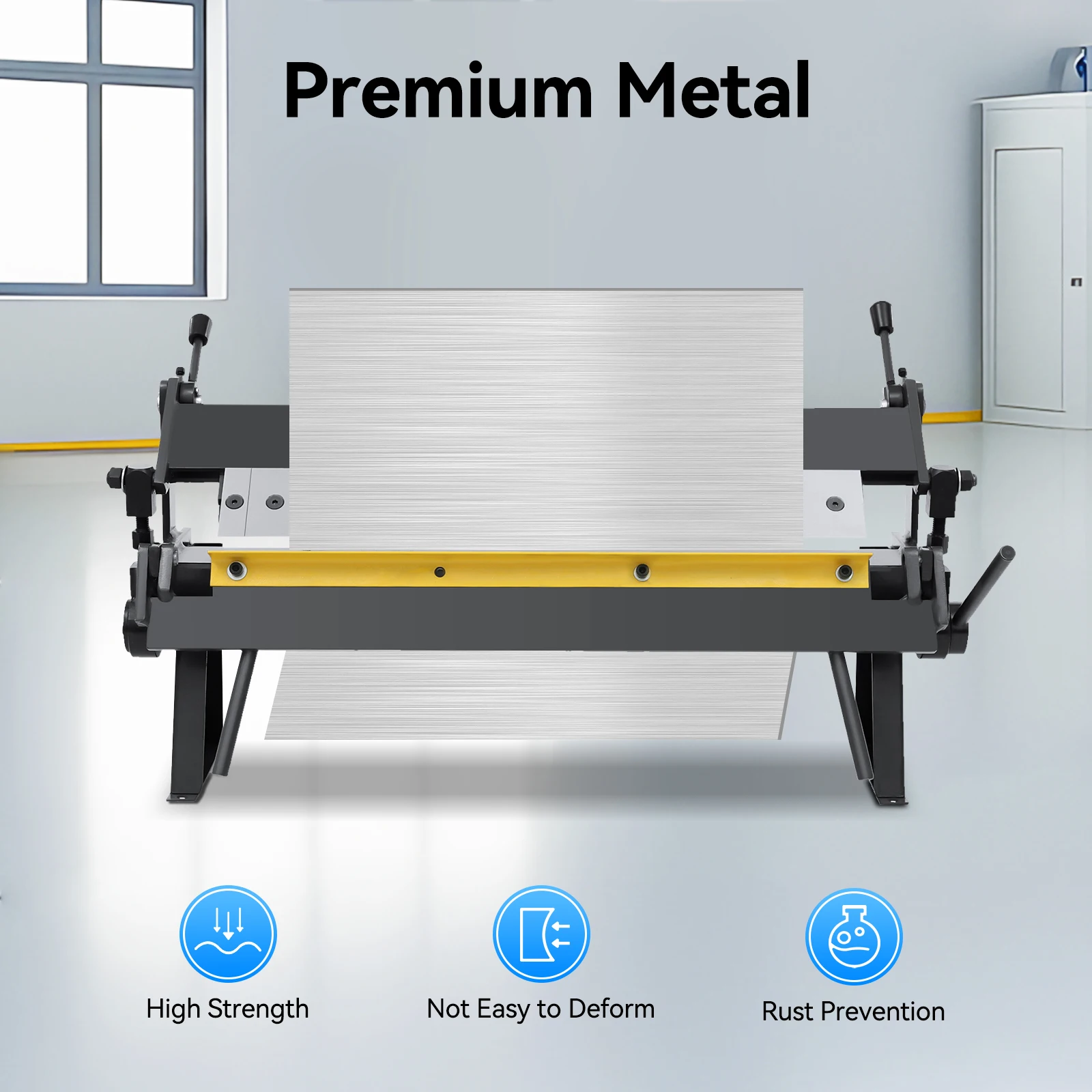 

Industrial 24 Inch Pan and Box Brake Sheet Metal Precision Pan and Box Metal Brake, Manual Sheet Metal Bender Tool