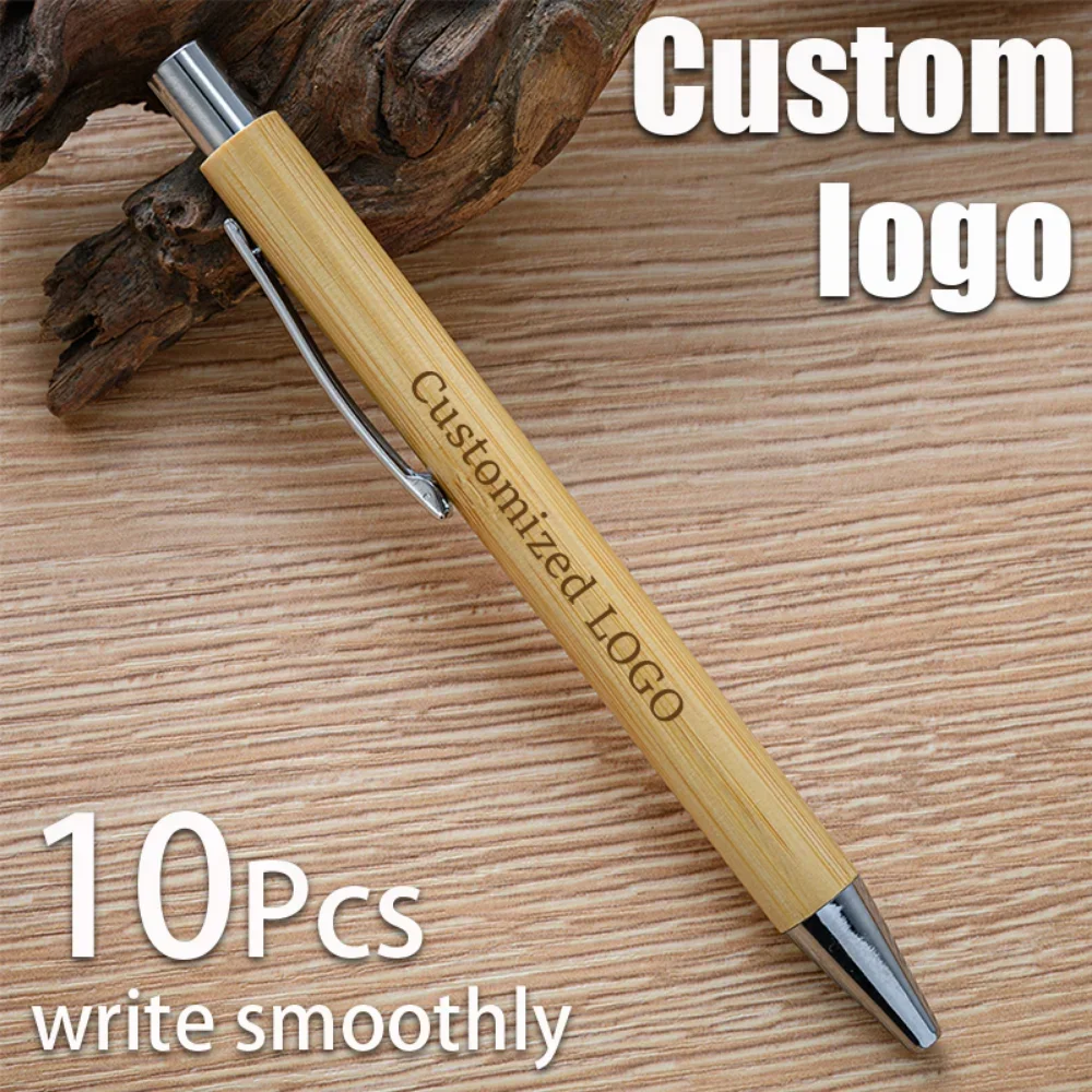 

10/30/50-150pens Bamboo Ballpoint Pen Custom Logo Advertisement Student Writing Signature Pen School Stationery Gift Ball Pen