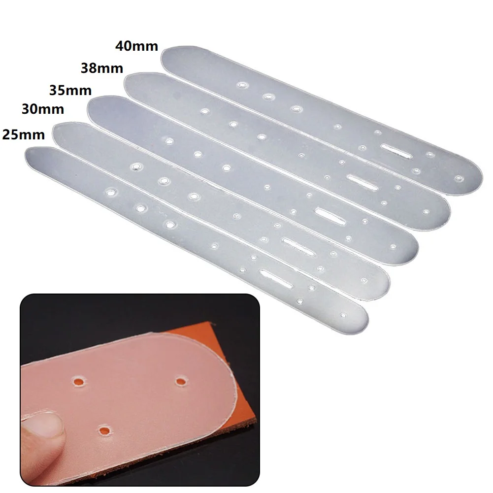 5Pcs Plastic Leather Belt Buckle Head End Orientate Punch Hole Templates Leather Crafts Stencil Tools DIY Leather Craft Tools