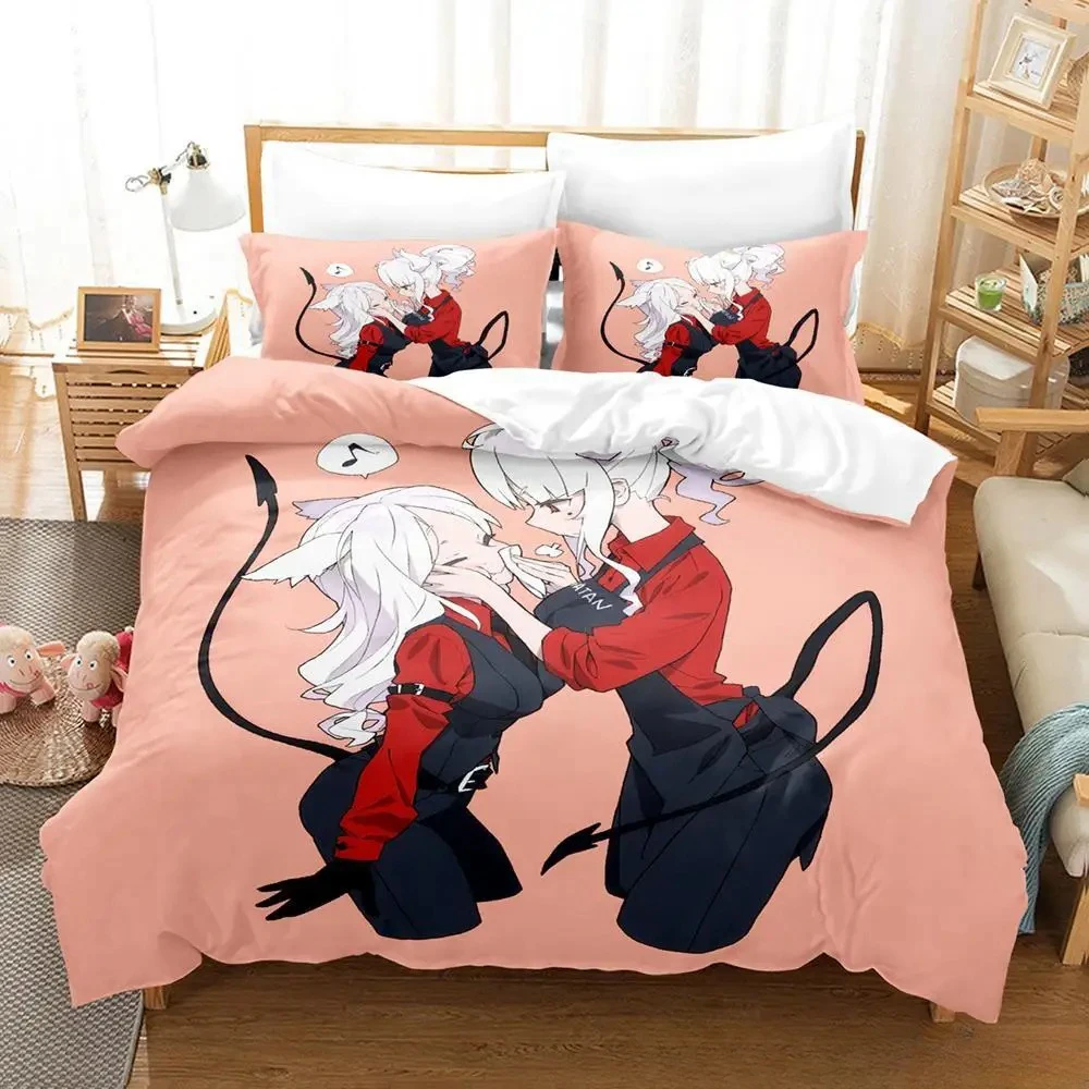 Anime Game Helltaker Bedding Set Duvet Cover Bed Set Quilt Cover Pillowcase Comforter king Queen Size Boys Adult Home Textiles