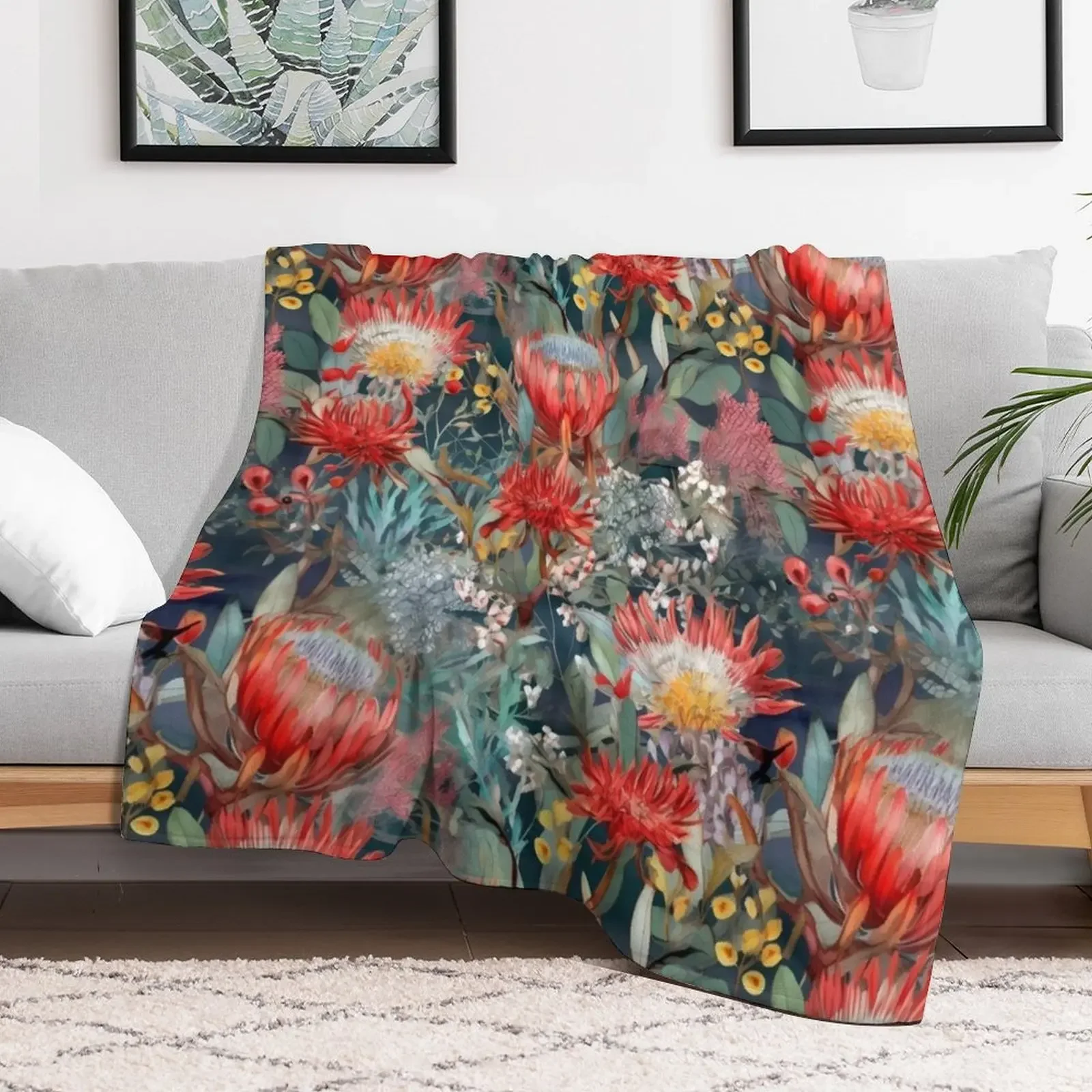 Banksia Night Garden Throw Blanket Lightweight Warm Blanket for Travel Camping